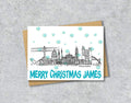 Newcastle Skyline Christmas Card, A5 Personalised Xmas Family Card