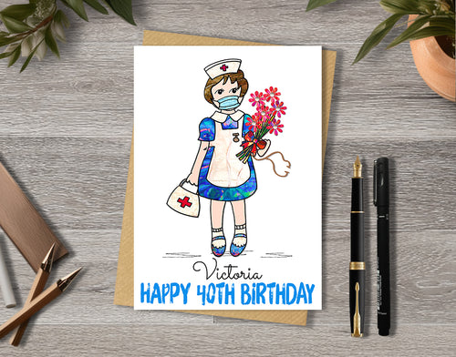 A5 Nurse Personalised Card, Nurses Day Card, Get Well Soon, Thank You, Appreciation