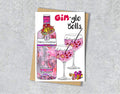 Pink Gin Christmas Card, A5 Personalised Greeting Card