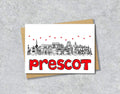Prescot Skyline, Black, White and Red A6 Card
