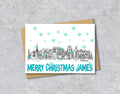 Prescot Skyline Christmas Card, A5 Personalised Xmas Family Card