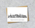 Prescot Skyline Housewarming Card, Black and White A6 Card