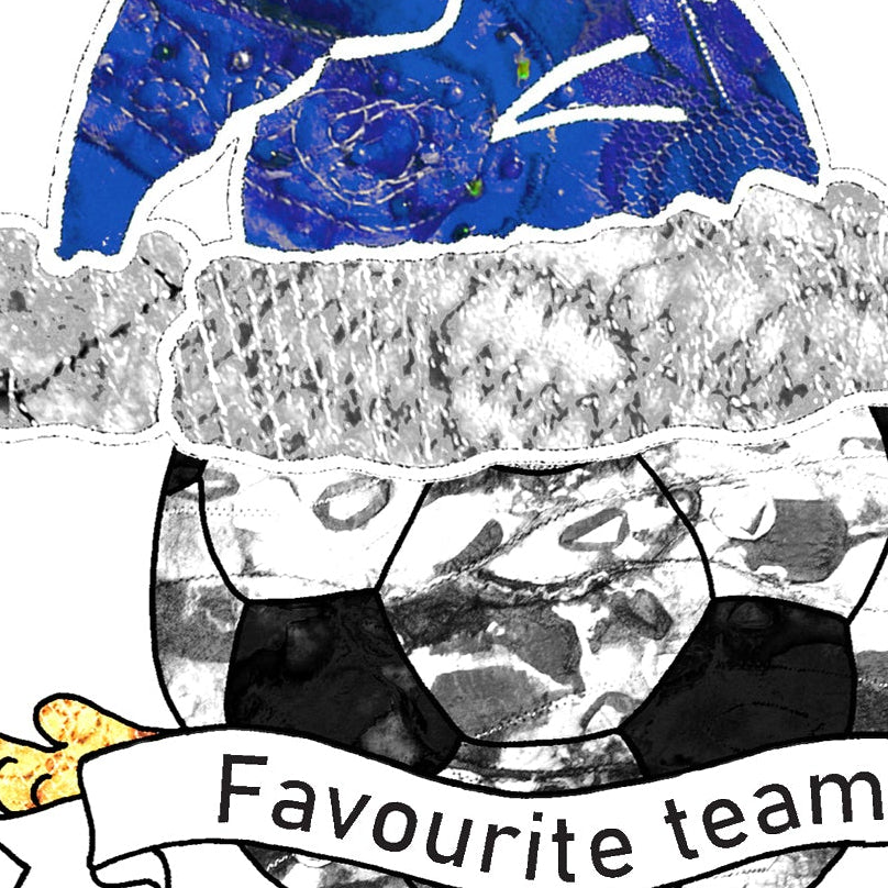 Royal Blue Football Christmas A5 Card, Team Colours, Personalised Xmas Gift Card