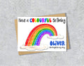 Personalised rainbow boy birthday card