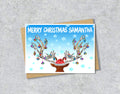 Reindeer Christmas Card, A5 Personalised Greeting Card