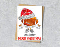 Personalised Rugby League Union Christmas A5 Card, Xmas Gift Card