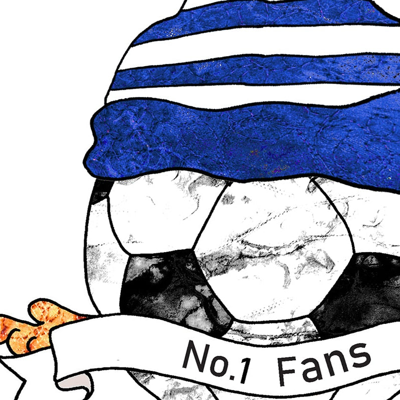 Blue and White Football Team Birthday Card, No.1 Coach, No.1 Fan, Personalised A5 Card