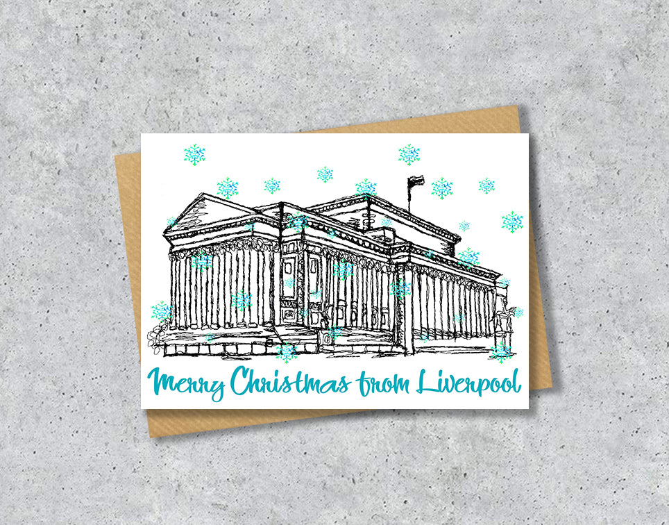 Personalised St George's Hall Christmas A5 Card, Liverpool Xmas Card