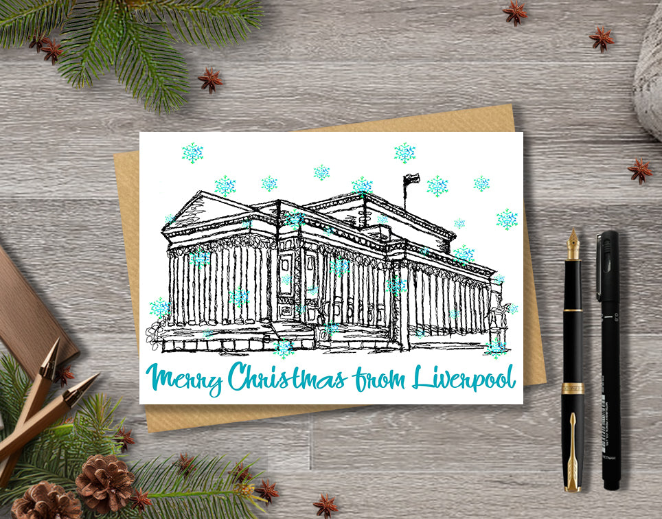 Personalised St George's Hall Christmas A5 Card, Liverpool Xmas Card