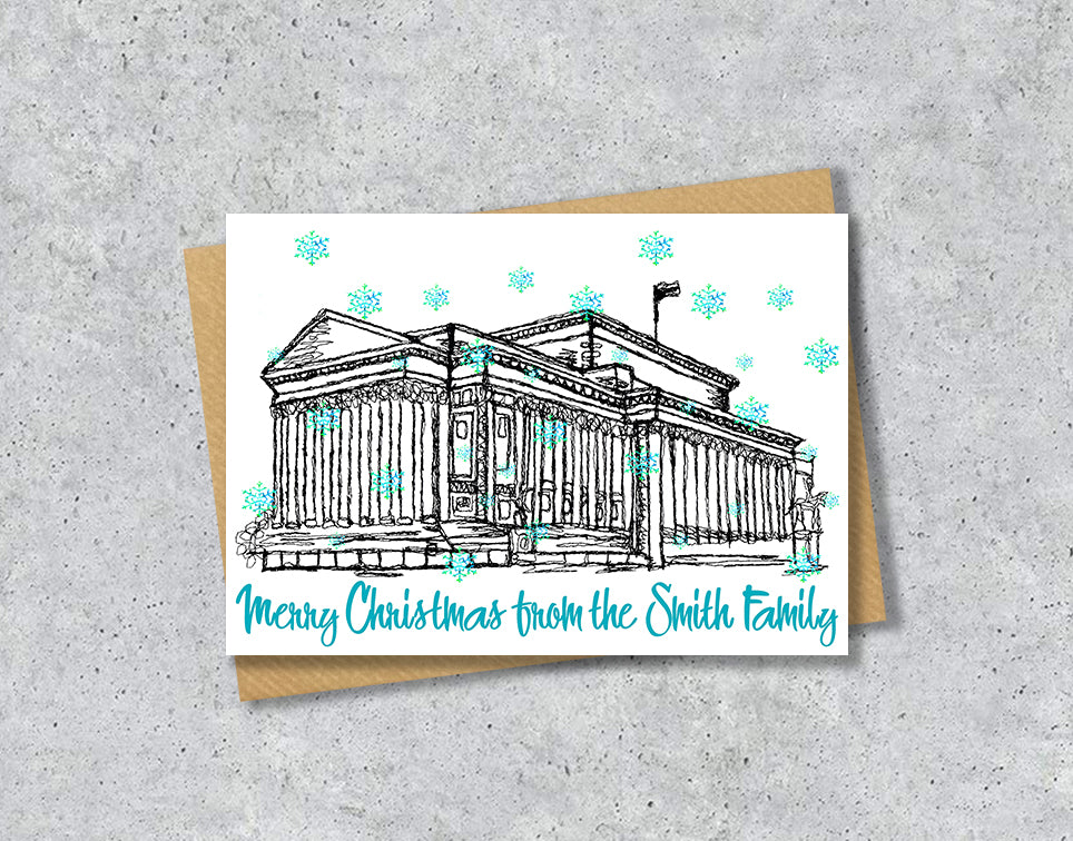 Personalised St George's Hall Christmas A5 Card, Liverpool Xmas Card