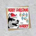 Siberian Husky Christmas Card, Personalised, Dog Mum, Dog Dad, Love from the Dog