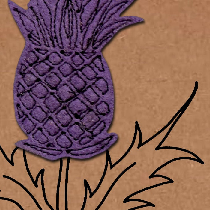 St Andrew's Day Card, Embroidered Thistle, Minimalist Design, Kraft Eco Friendly Gift Card