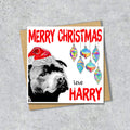 Staffordshire Bull Terrier Christmas Card, Personalised, Dog Mum, Dog Dad, Love from the Dog