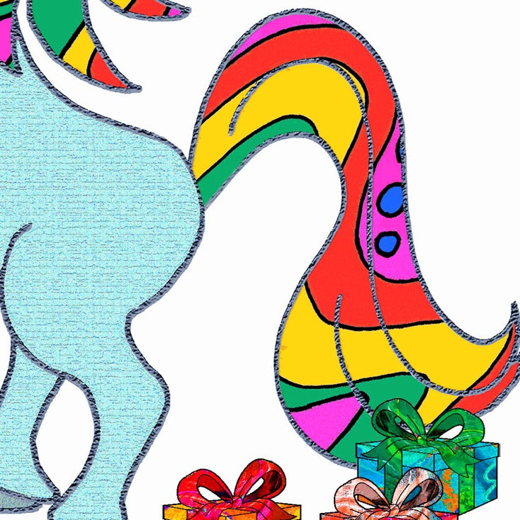 Unicorn Christmas Card, A5 Personalised Greeting Card