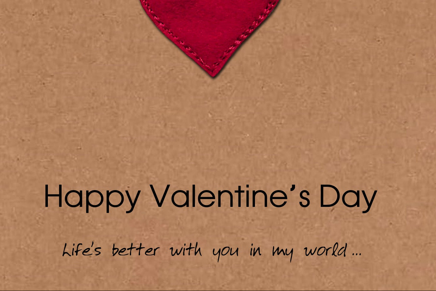 Valentine's Day Card, Embroidered Heart, Minimalist Design, Kraft Eco Friendly Gift Card
