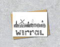 Wirral Skyline, Black and White A6 Card