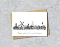 Wirral Skyline Housewarming Card, Black and White A6 Card