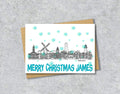 Wirral Skyline Christmas Card, A5 Personalised Xmas Family Card