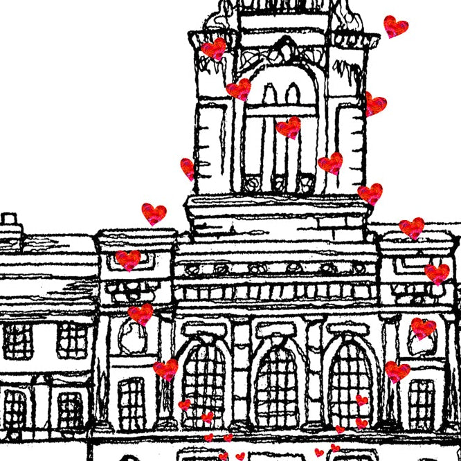 Personalised Wallasey Town Hall Wedding Venue Card, Wirral, Anniversary Card