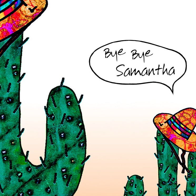 A5 Cactus Leaving Job or Retirement Personalised Card, Adios Amigo, Good Bye, Good Luck