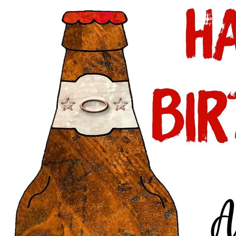 A5 Beer Birthday Personalised Card for Men, Another Beer Older