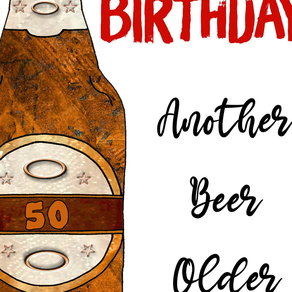 A5 Beer Birthday Personalised Card for Men, Another Beer Older