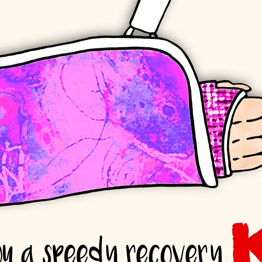 Broken Arm Wrist in Sling Get Well Card, Surgery Operation Card, A5 Personalised Card