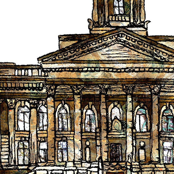 Personalised Birkenhead Town Hall Wedding Venue Card, Wirral, Anniversary Card
