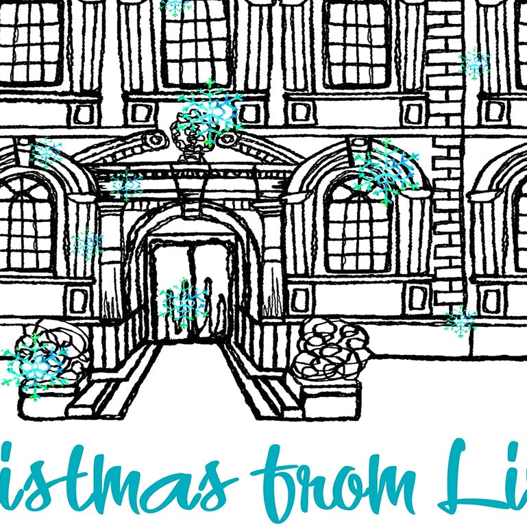 Personalised Liverpool Bluecoat Chambers Christmas A5 Card