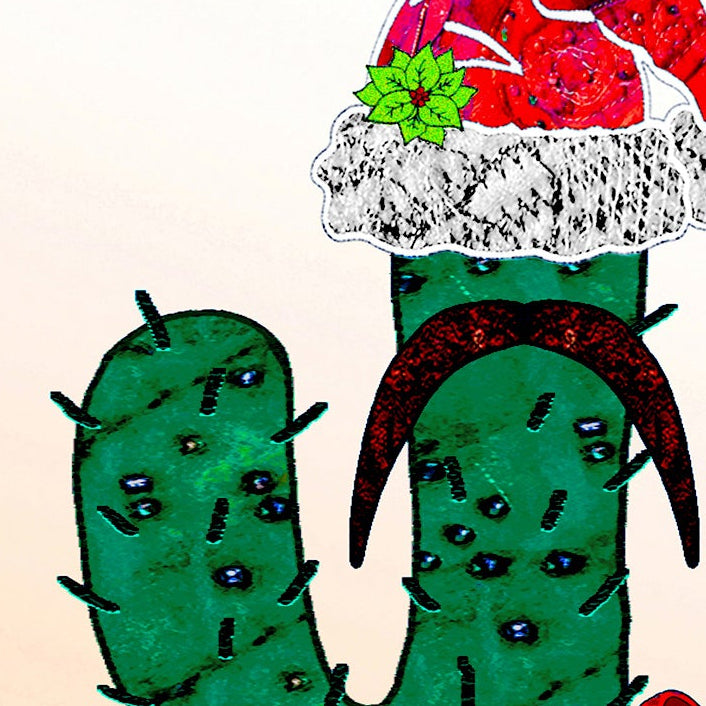 Cactus Christmas Card, A5 Personalised Greeting Card