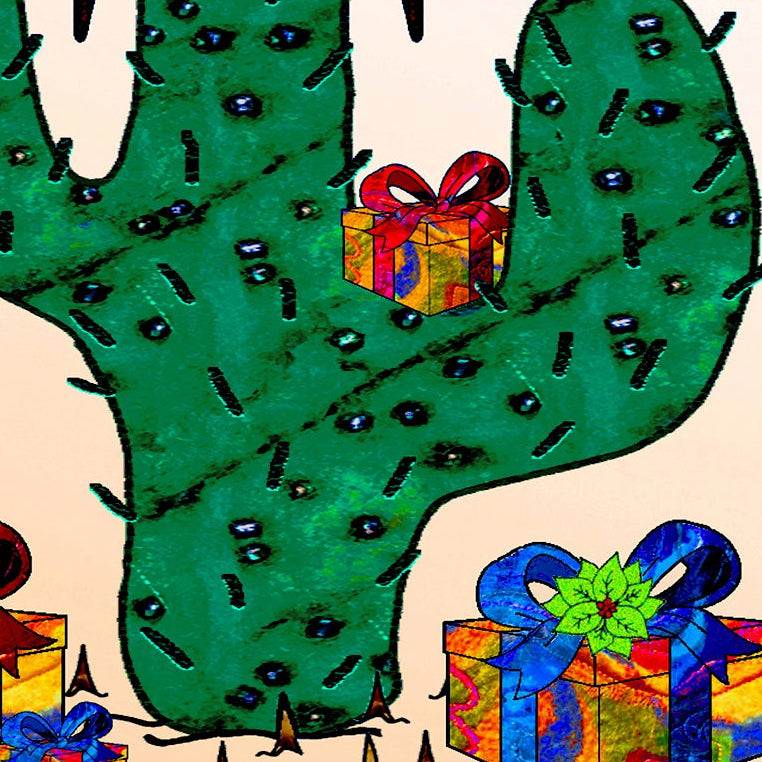 Cactus Christmas Card, A5 Personalised Greeting Card