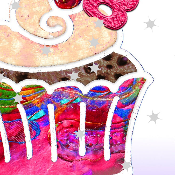 A5 Cupcake Birthday Personalised Age Card