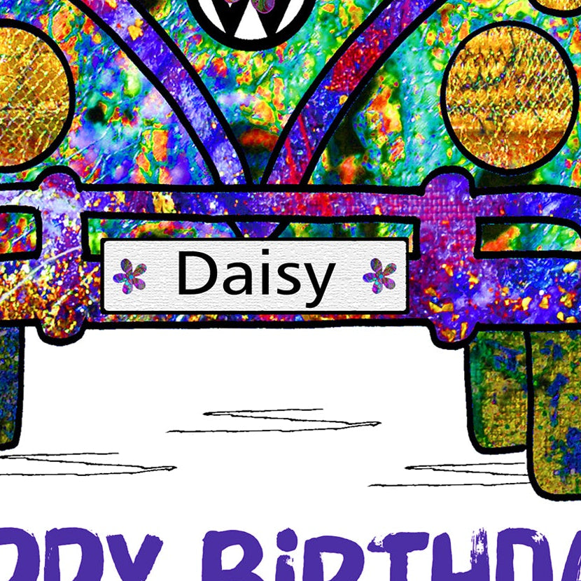 A5 Campervan Birthday Personalised Card, Mother's Day, Retro Lovers
