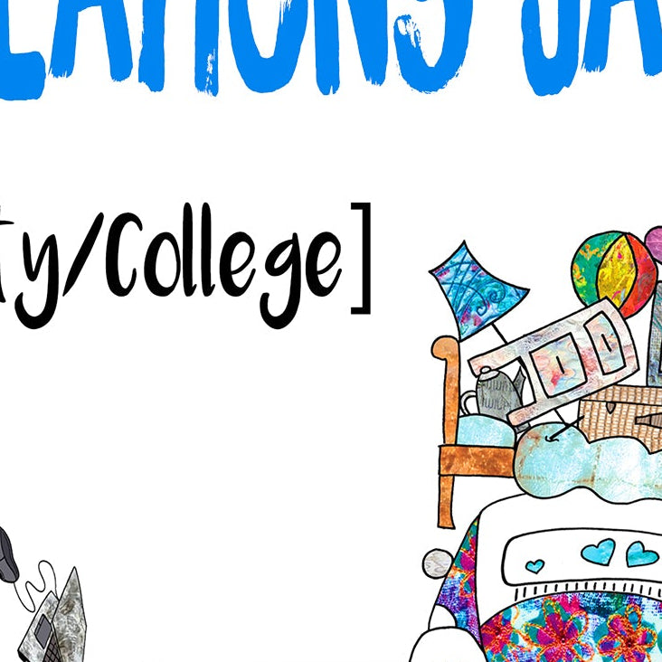 Congratulations University College Card, New Student, Off to Uni, A5 Personalised Card