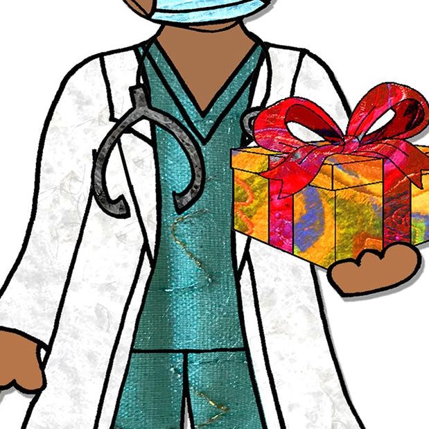 Doctor Christmas Card, A5 Personalised Greeting Card