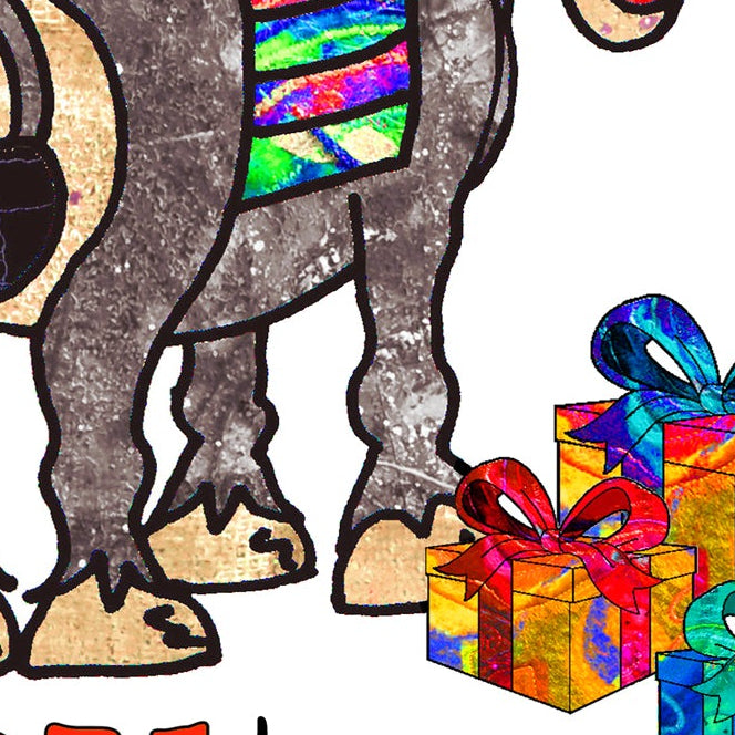 Donkey Christmas Card, A5 Personalised Greeting Card
