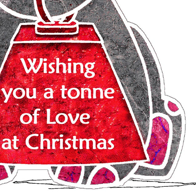 Elephant Christmas Card, A5 Personalised Greeting Card