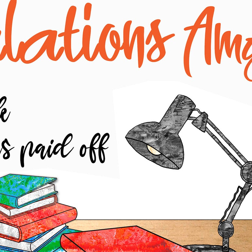 A5 Exam Results Card, A Levels, GCSE, Degree, University, A5 Personalised Card, All your hard work has paid off