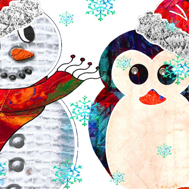 Snowman Christmas Card, A5 Family Personalised Greeting Card