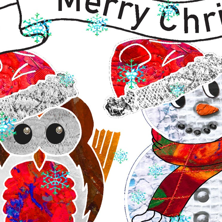 Snowman Christmas Card, A5 Family Personalised Greeting Card