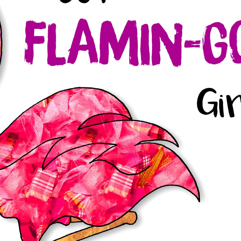 A5 Flamingo Birthday Personalised Card, Mother's day Shopping Pun Card