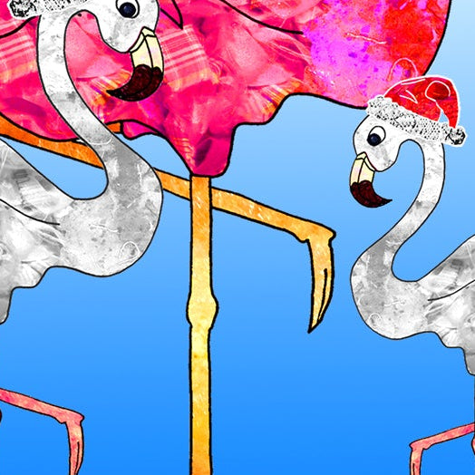 Flamingo Christmas Card, A5 Personalised Greeting Card