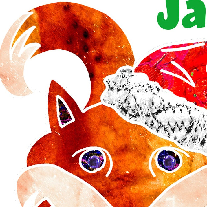 Fox Christmas Card, A5 Personalised Greeting Card