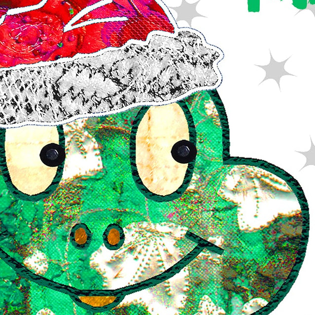 Frog Christmas Card, A5 Personalised Greeting Card