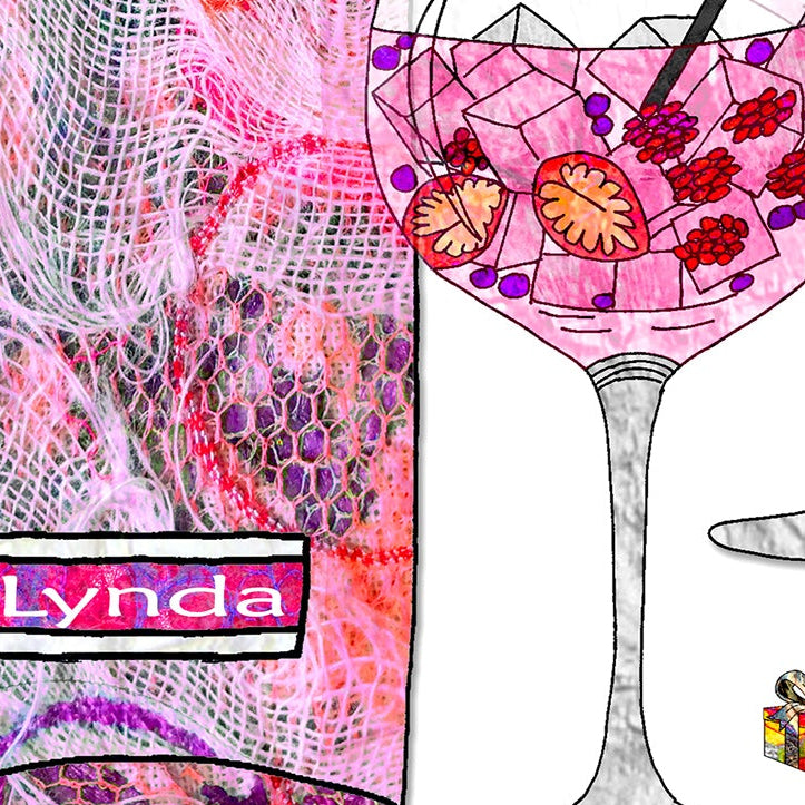 Pink Gin Christmas Card, A5 Personalised Greeting Card