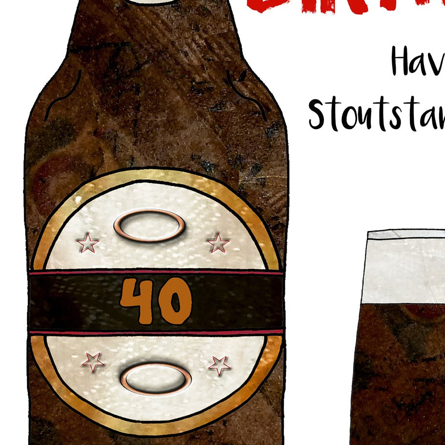A5 Guinness Birthday Personalised Card, Stoutstanding Day, Card for Men