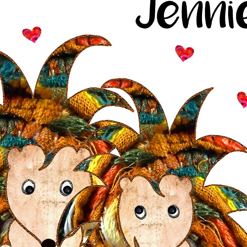 A5 Hedgehog Birthday Personalised Card, Valentines Day Card, Sending Hedgehugs