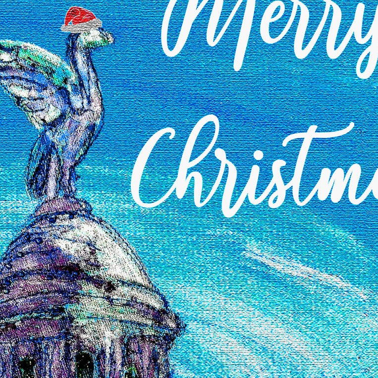 Liverpool Christmas A5 Card, Liver bird, Merry Christmas