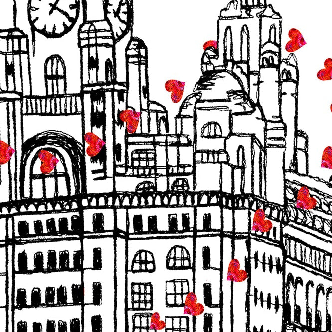 Personalised Royal Liver Building Wedding Venue Card, Liverpool, Anniversary Card