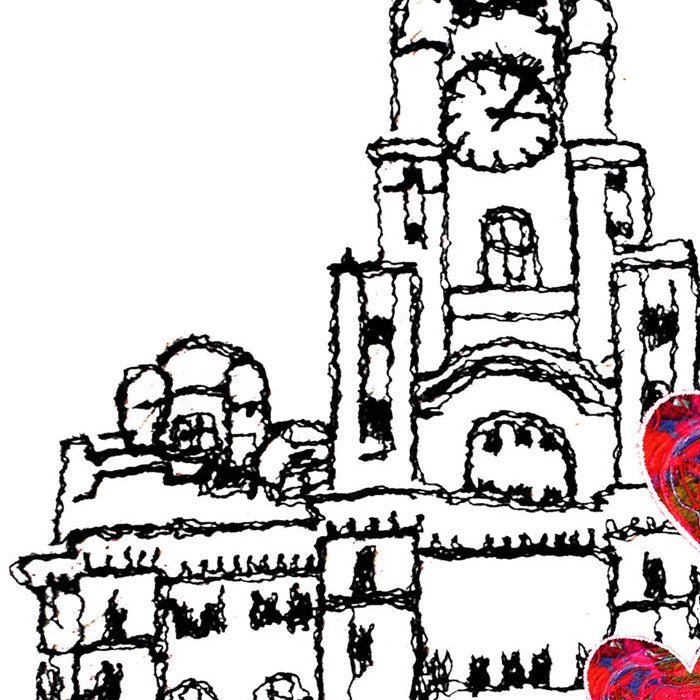 Personalised Liverpool Wedding Venue Card, Anniversary Card, The Three Graces